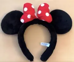ミニーマウス カチューシャ 黒赤ドット