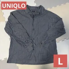 ユニクロ エクストラファインコットンオーバーサイズストライプシャツ メンズ