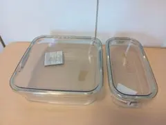 【iwaki】 耐熱ガラス保存容器　 クールグレー　1.2L、500ml各1個のサムネイル