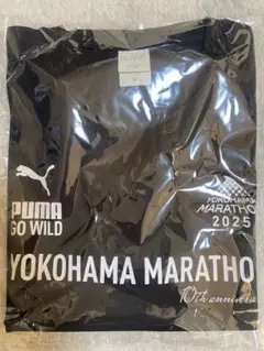 横浜マラソン2025 10周年記念Tシャツ 黒 PUMA Mサイズ