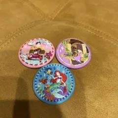ディズニー刺繍缶バッジ3点セット ラプンツェル、シュガーラッシュ、アリエル