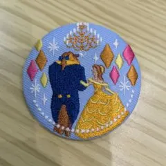 美女と野獣 刺繍缶バッチ