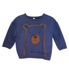 西松屋 裏起毛 クマ柄トレーナー 80cm