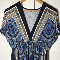 baileyblue ペイズリー柄 カシュクールワンピース　チュニック　美品