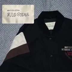 ヴィンテージ MILE STONE 刺繍ロゴ ブルゾン M 90s～ MILESTONE ゴートベロア A-1タイプ スウェード レザー ブルゾン