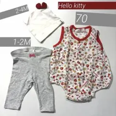 Hellokitty ハローキティ帽子62ズボ50-60ロンパース70H&M