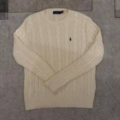 POLO RALPH LAUREN ケーブルニット 長袖 アイボリー L