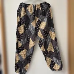 パッチワーク柄 サルエルパンツ 綿100%