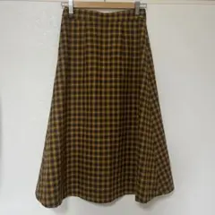 BEAUTY&YOUTH 秋冬　Sサイズ　チェック柄ロングフレアスカート