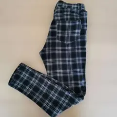 裏起毛　チェック柄ロングパンツ