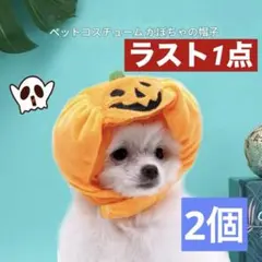 ペット用 かぼちゃ 被り物 S ハロウィン コスプレ コスチューム 犬 猫 帽子