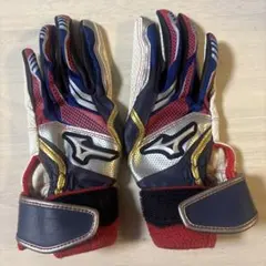 Mizuno バッティング用手袋 赤青白