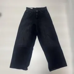 ZARA ブラック ワイドレッグデニムパンツ