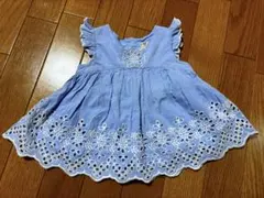 next 刺繍入り水色ノースリーブワンピース 6-9mthsのサムネイル