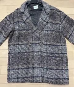 チェック柄 ダブルブレスト チェスターコート