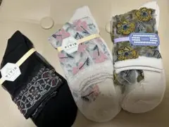 花柄カジュアルソックス3足セット