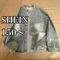 バンドカラー　デニムシャツ　150 デニムジャケット