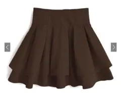 ハイウエスト フレアミニスカート ブラウン