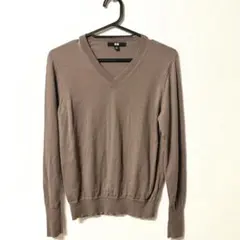 ★最終値下★UNIQLO メリノVネックセーター モカ Mサイズ