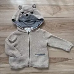 ZARA クマフード ニットアウター　6〜9カ月くらい　70cm