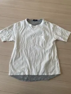 【BEAMS】ホワイト ポケット付き 重ね着風 Tシャツ