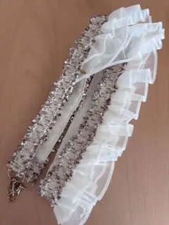 ハンドメイド スマホショルダーストラップ フリル