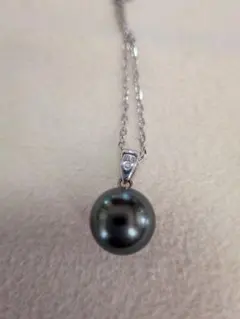 MIKIMOTO K18WG ブラックパール ネックレス（約10ミリ）のサムネイル