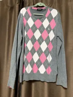 BURBERRY BLACK LABEL 薄手アーガイルニット 春セーター