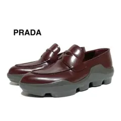 ☆良品 プラダ 15AW ポインテッドトゥ 厚底 レザー ローファー イタリア製