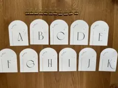 パール付きテーブルナンバーカード（A～K）＆クリップ11個セット