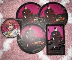 桃源暗鬼 アニメイトカフェ 箔押しカード 花魁坂京夜 人狼 缶バッジ