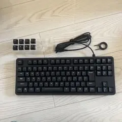 【中古】有線キーボード 英語配列 交換用キーキャップ付き
