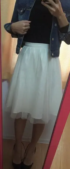 INGNI 白フレアスカート