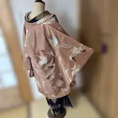 波と桜(^^)単衣長羽織♡