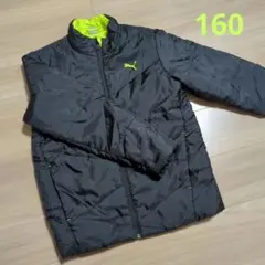 PUMA ダウンジャケット キッズ160 ブラック/ライム　中綿