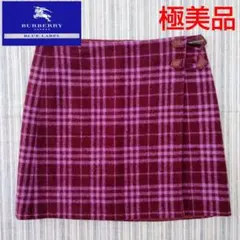 ★極美品★バーバリーブルーレーベル＊ウール＊巻きスカート＊38/M