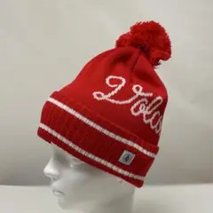 ボルコムのレディース ビーニー ポンポン付きニット帽 クリムゾン色 新品