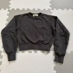 クロップド トレーナー ダークグレーレディース