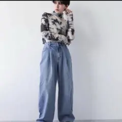 レイジブルー タックワイドデニムパンツ