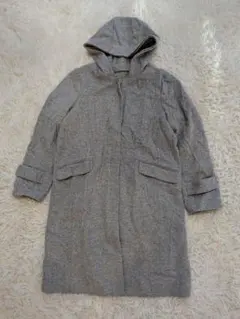 ViS フード付きグレーロングコート M 2way