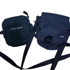 【美品】2点set X-girl ショルダー　ミニバッグ　サコッシュ　ブラック