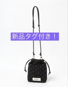 【新品タグ付き】ニコアンド オリジナルキルト巾着ショルダーBAG ブラックドット