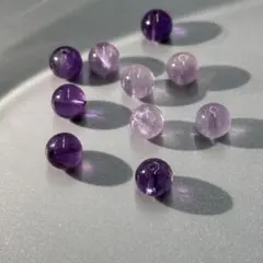 天然アメジストビーズ 10個セット