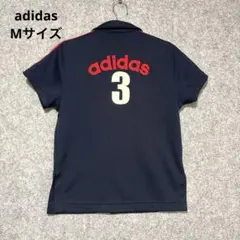 ♦︎美品☆アディダス ビッグロゴ刺繍 スリーストライプス ボーリングシャツ　Mのサムネイル