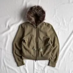 DUALVIEW fox fur wzip sweat hoodie Y2K