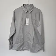 グレー ストライプ 長袖シャツ Lサイズ