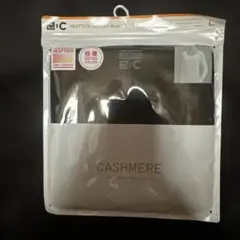 ユニクロ HEATTECH カシミヤブレンドUネック L ブラック