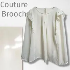 k3【クチュールブローチ】ブラウス/きれいめ 長袖 シアー 白 透け 人気 希少