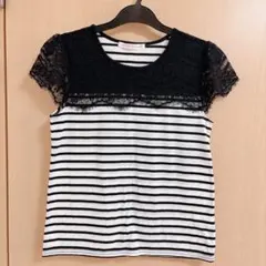 【美品】Anne Basket レースフレンチスリーブ トップス　Lサイズのサムネイル