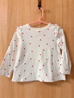 petit main ハート柄長袖カットソー　100㎝
